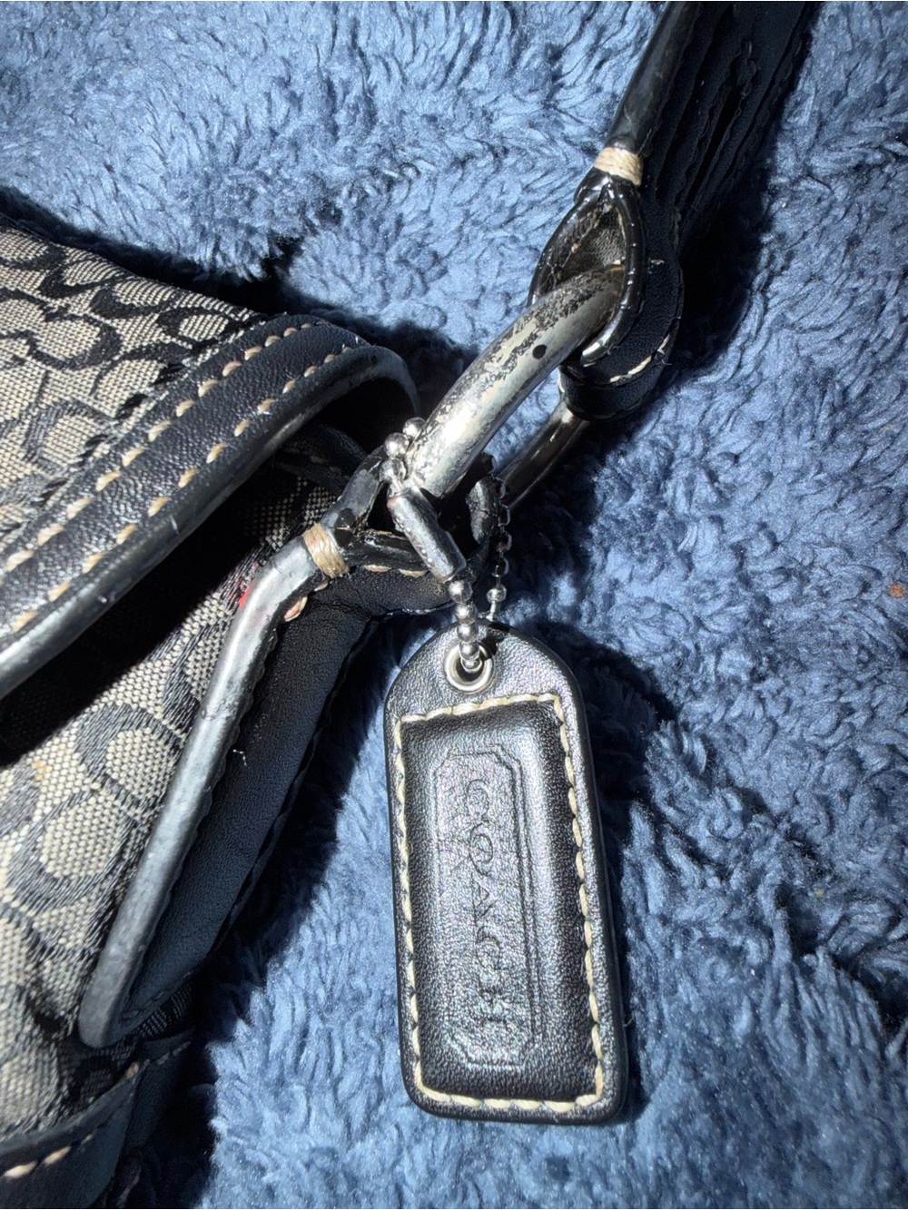 COACH Black Jacquard Canvas SoHo Flap Shoulder Bag (REAL VINTAGE Y2K) - Picture 6 of 9